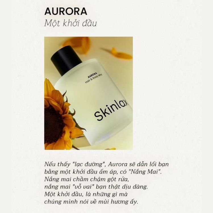 Xịt thơm cơ thể và tóc Skinlax Hair & Body Mist - Aurora