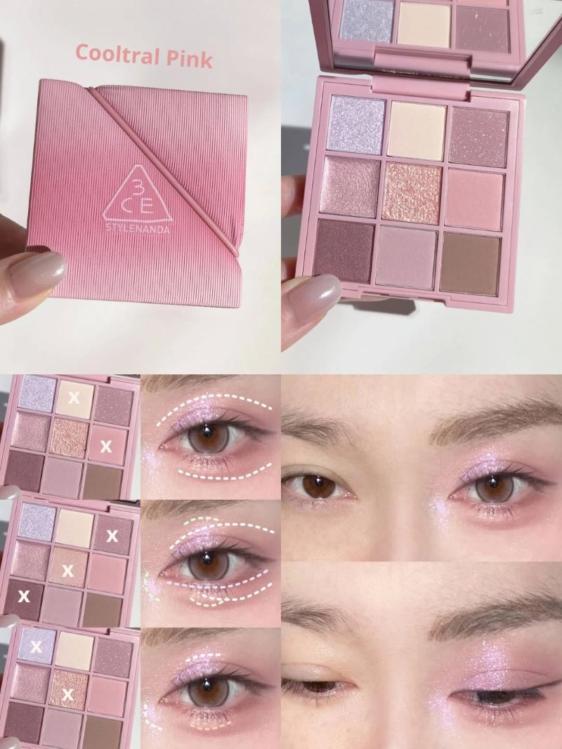 3CE Multi Eye Color Palette The Textile - Cooltral Pink