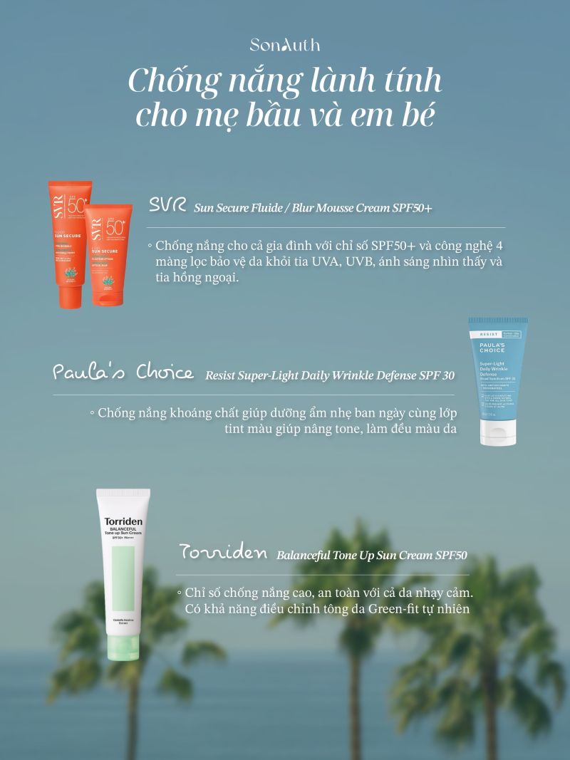 Chống nắng cho mẹ bầu và em bé