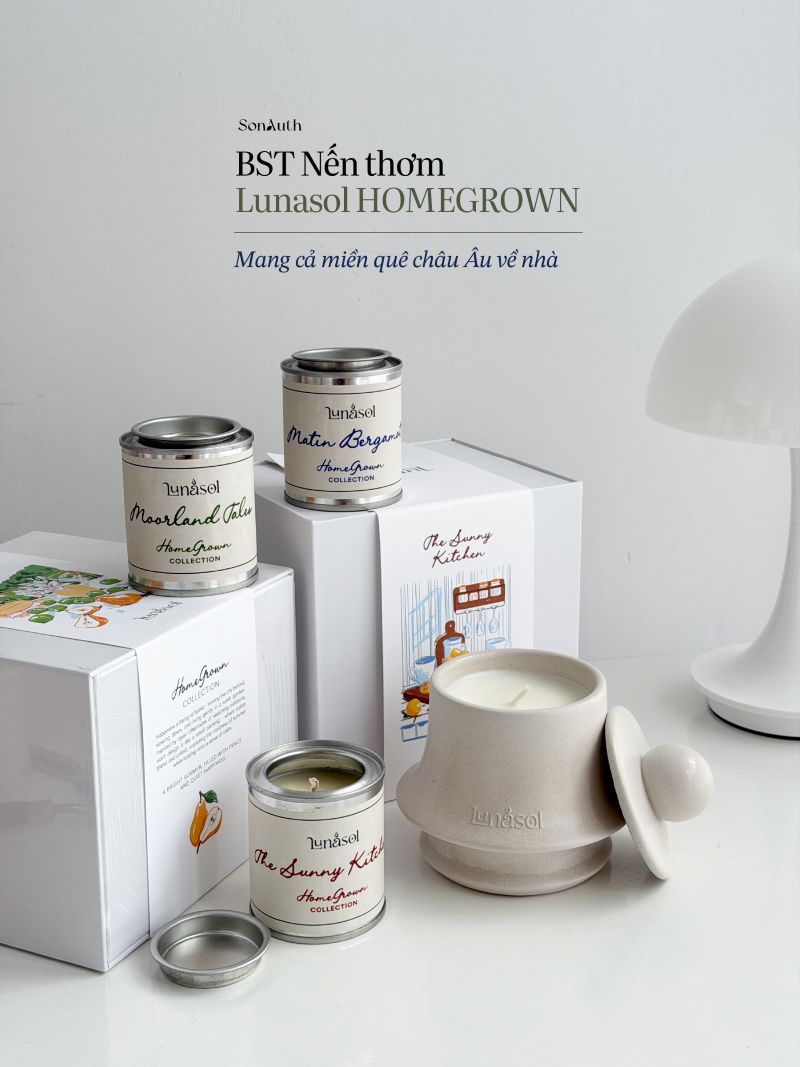 Hộp Nến Thơm Lunasol Candle Home Grown Collection 165g