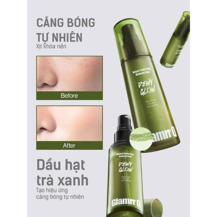 Xịt Khoá Nền Glamrr Q Vegan Super Makeup Fixer