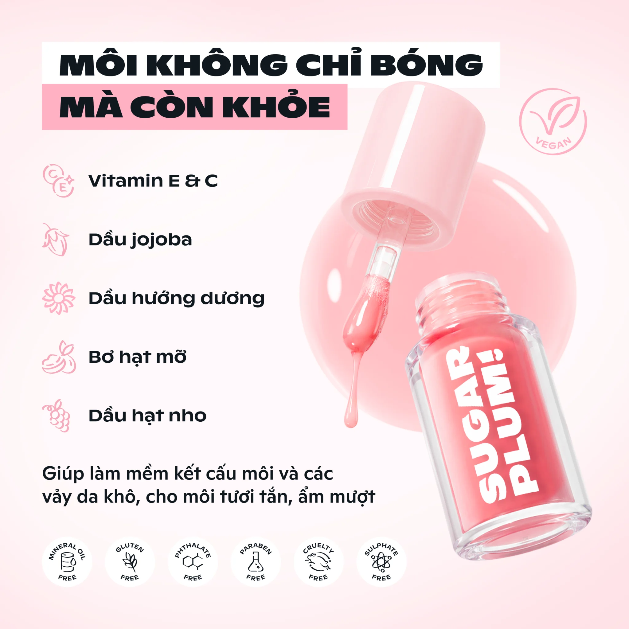 Son Bóng Dưỡng Sugarplum Delish Lip Oil 3.4g
