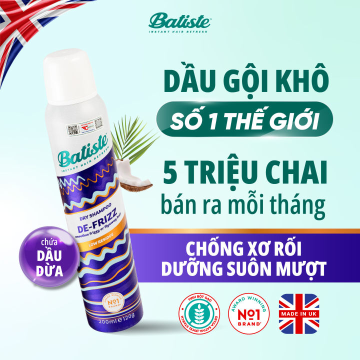 Dầu Gội Khô Batiste Dry Shampoo 200ml