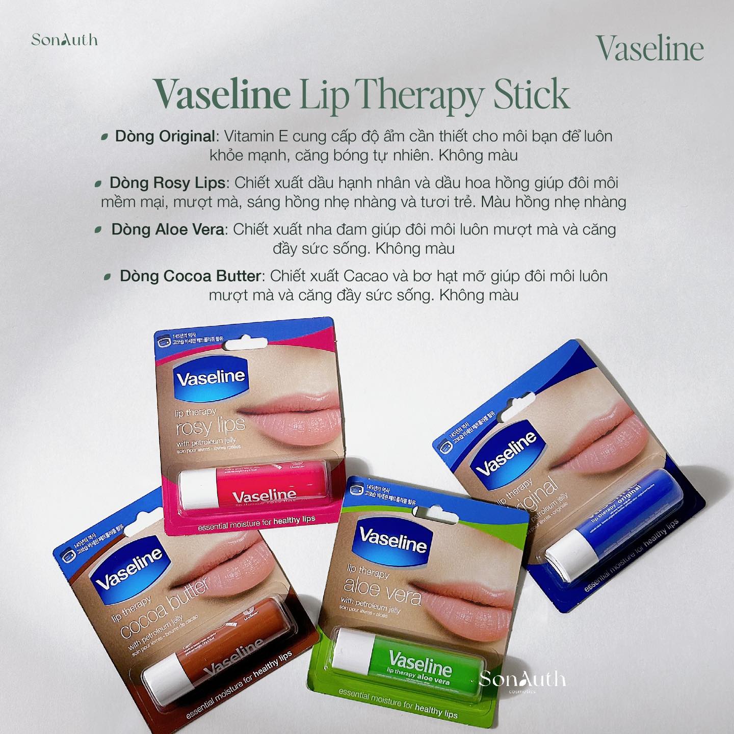 Son Dưỡng Vaseline Lip Therapy Stick 4.8g