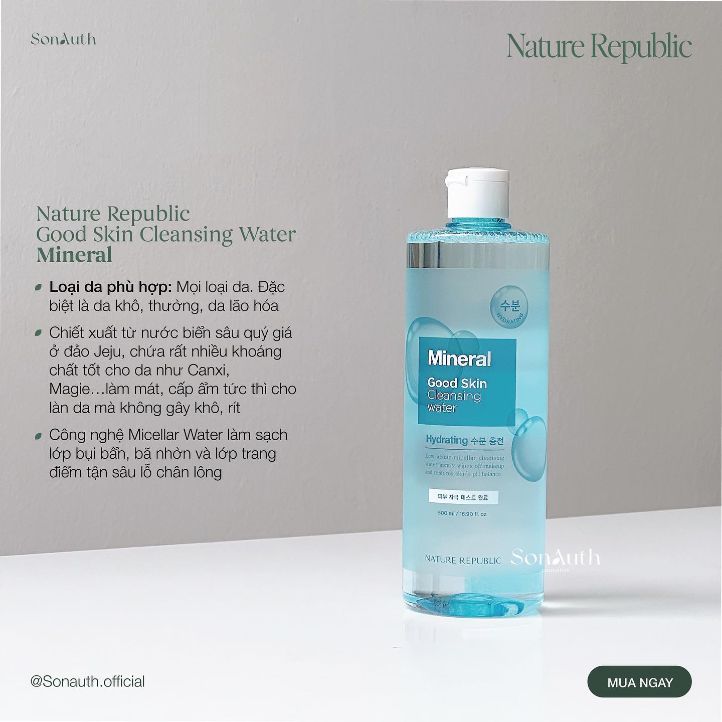 Nước Tẩy Trang Nature Republic Good Skin Cleansing Water 500ml