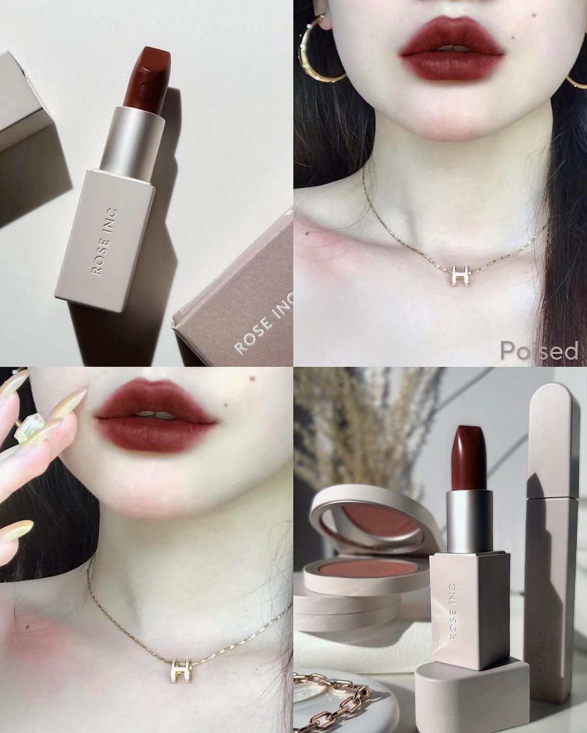 Son Thỏi Thuần Chay Rose Inc Satin Lip Color 4g