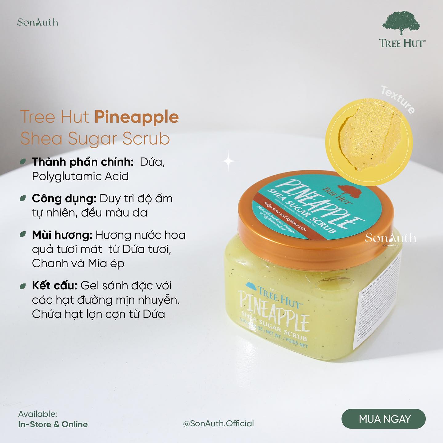 Tẩy Da Chết Cơ Thể Tree Hut Shea Sugar Scrub 510g