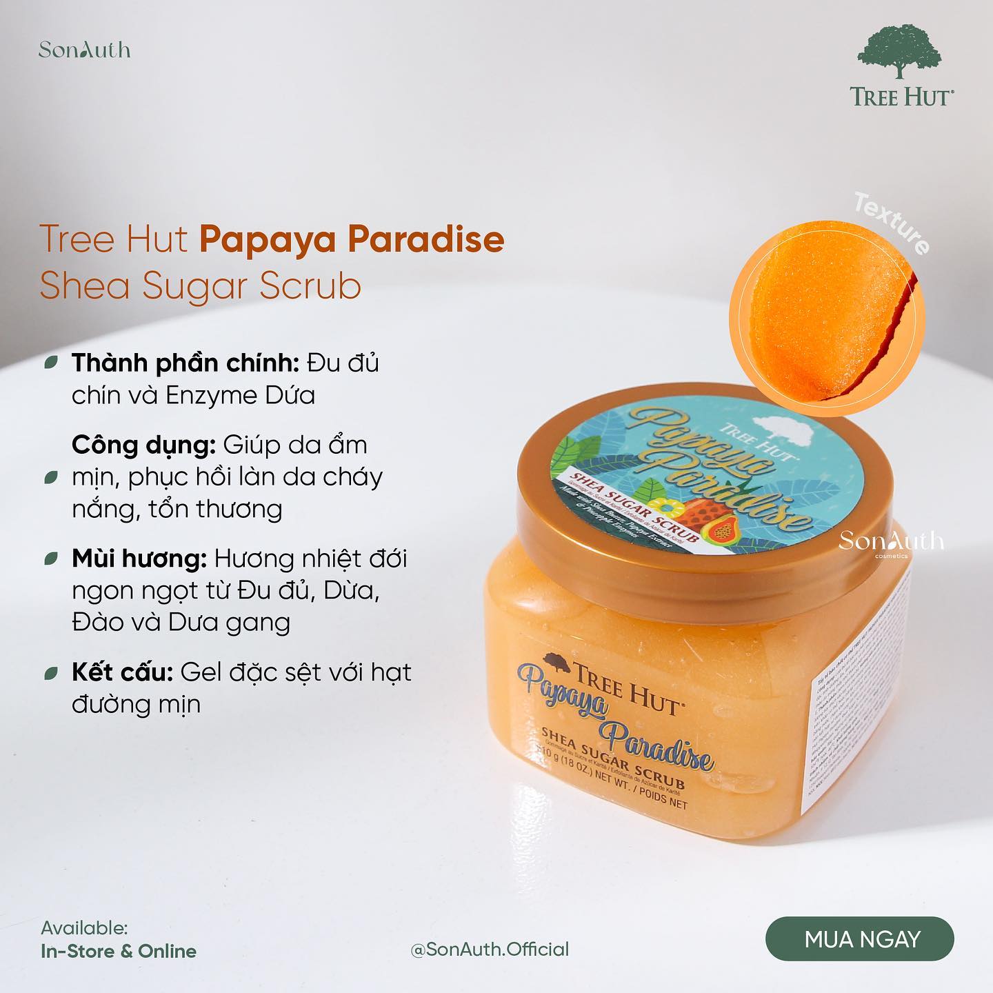 Tẩy Da Chết Cơ Thể Tree Hut Shea Sugar Scrub 510g
