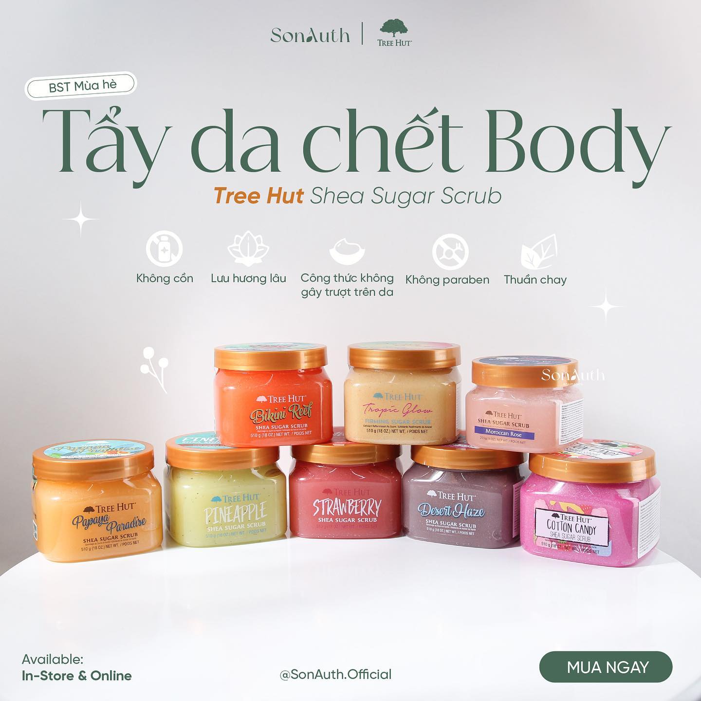 Tẩy Da Chết Cơ Thể Tree Hut Shea Sugar Scrub 510g