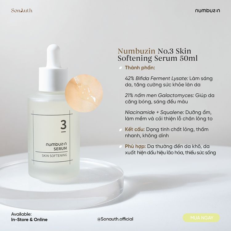 Tinh Chất Dưỡng Ẩm Mềm Mịn Numbuzin No.3 Skin Softening Serum 50ml