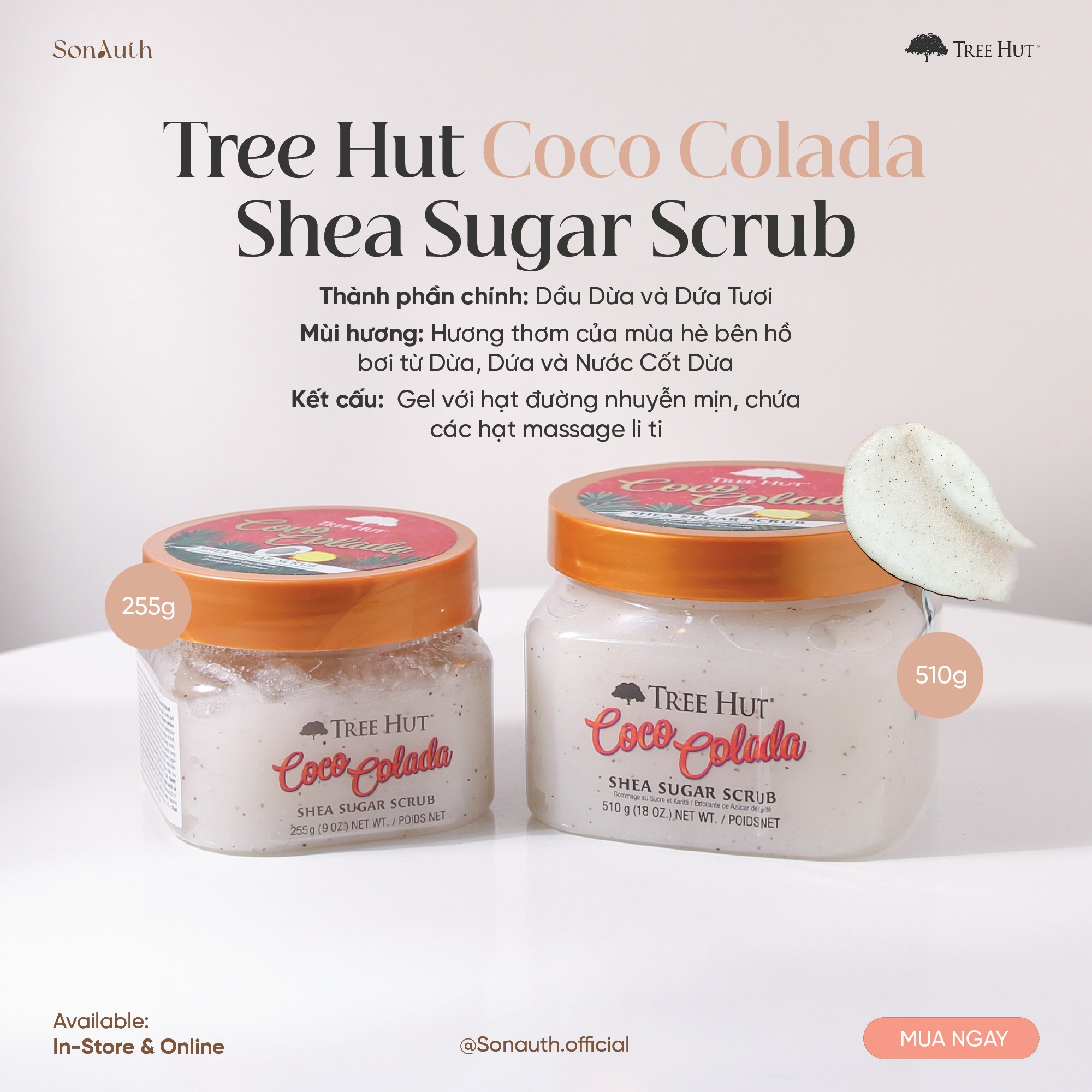 Tẩy Da Chết Cơ Thể Tree Hut Shea Sugar Scrub 255g (NK)