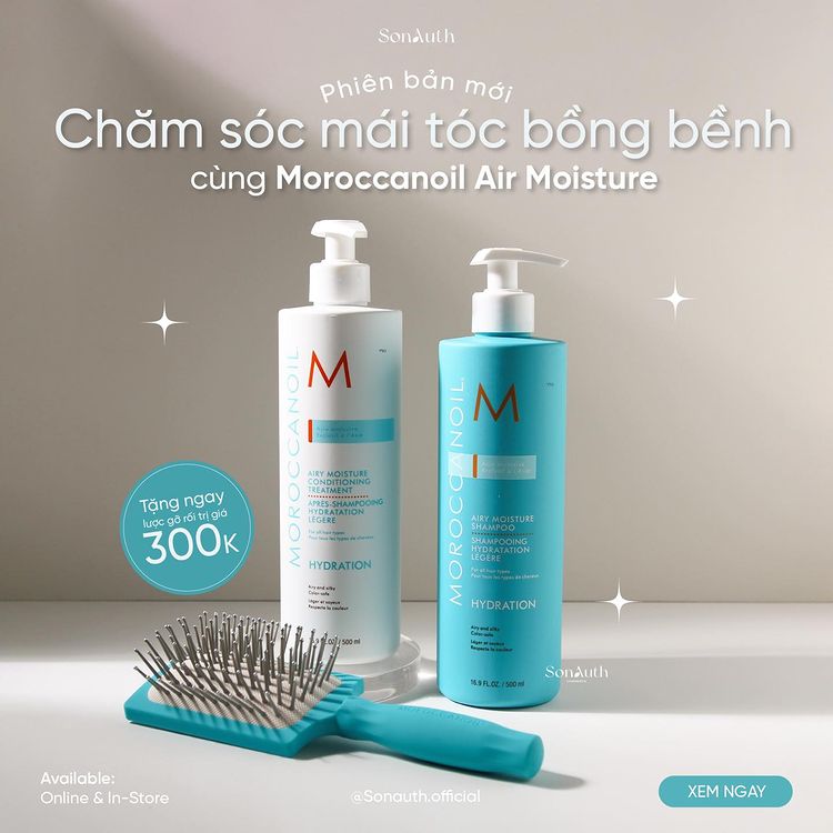 Dầu Gội, Xả Moroccanoil Airy Moisture 500ml