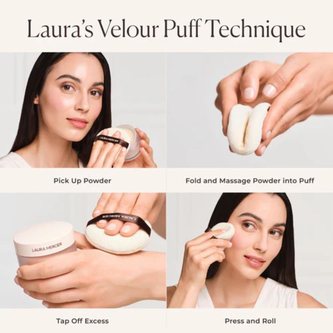 Phấn Phủ Laura Mercier Divinely Flawless Translucent Loose Setting Powder & Puff