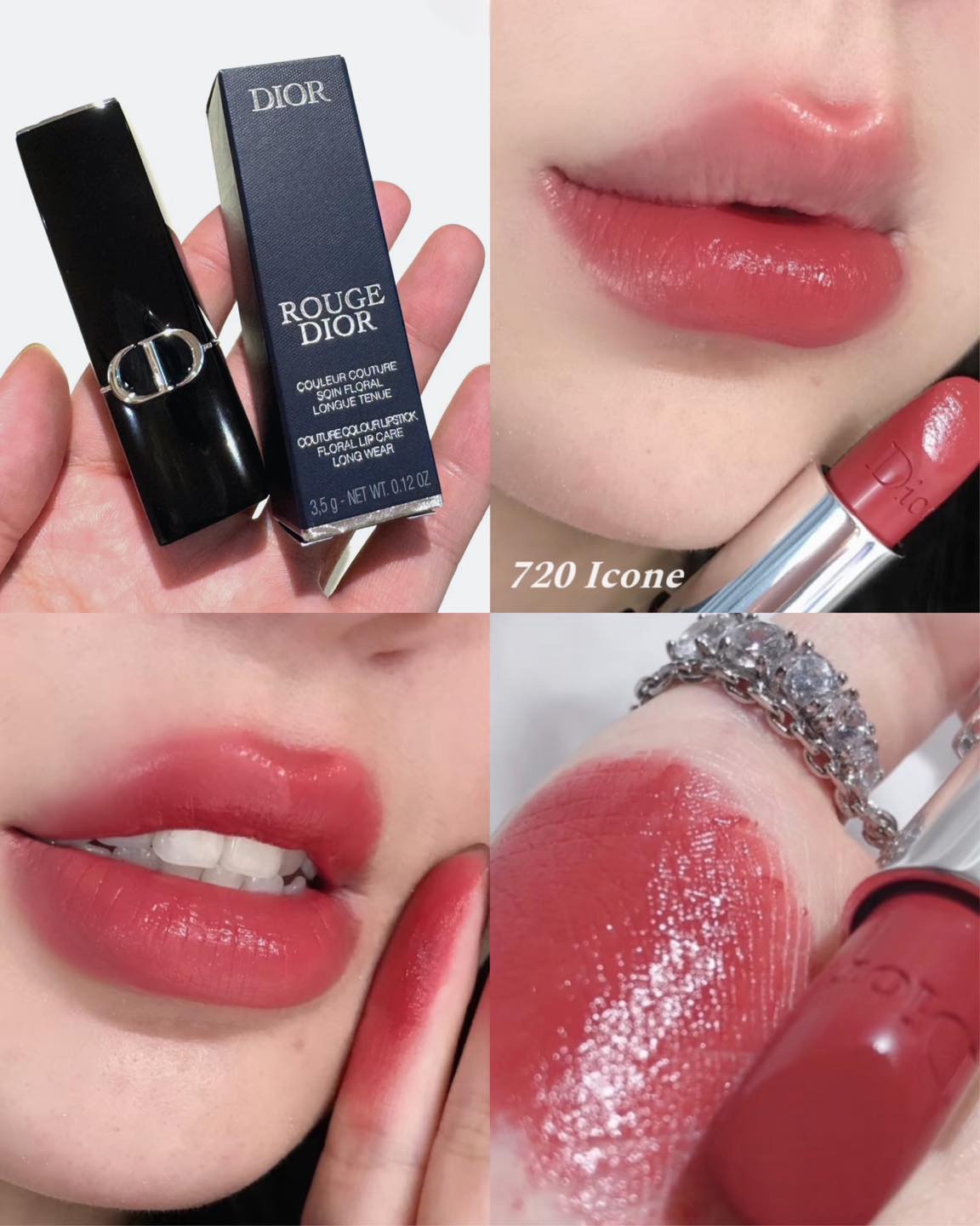 Son Thỏi Dior Rouge Couture Colour Lipstick Floral Lip Care Long Wear 3.5g (Satin)