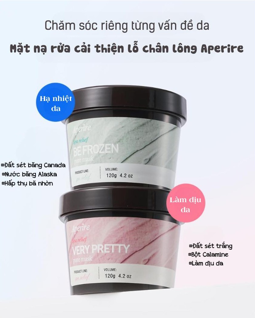 Mặt Nạ Đất Sét Aperire Spa Relief Pore Mask 120g
