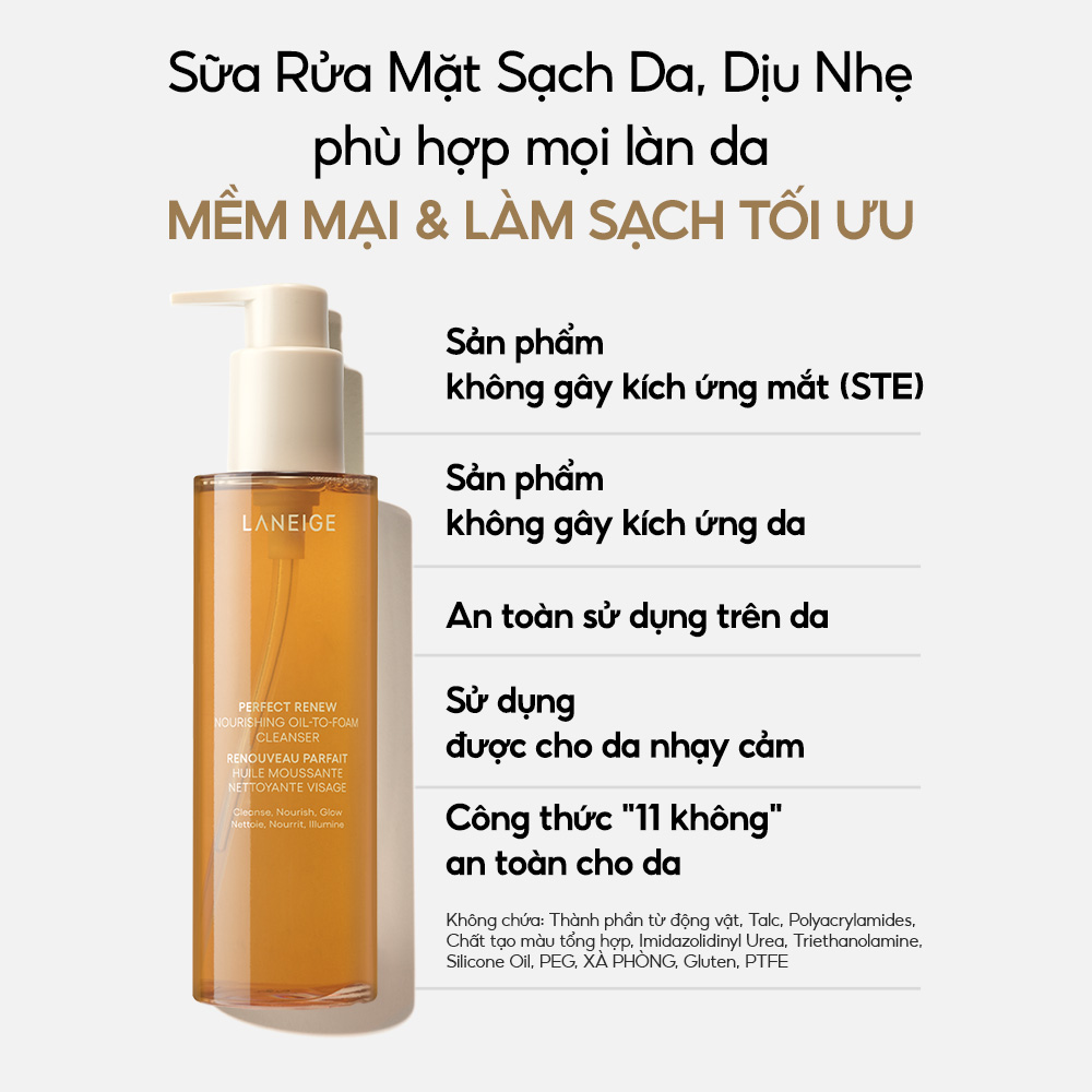 Sữa Rửa Mặt Kiêm Tẩy Trang 2 Trong 1 Laneige Perfect Renew 200ml
