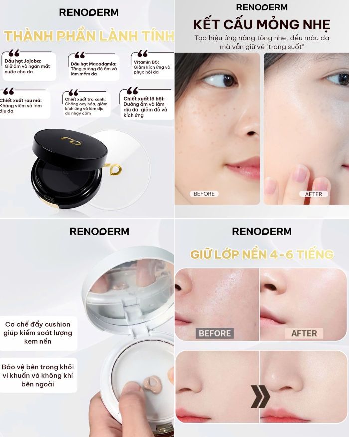 Phấn Nước Tiệp Da Renoderm Day Long BB Cream Semi Glow 15g