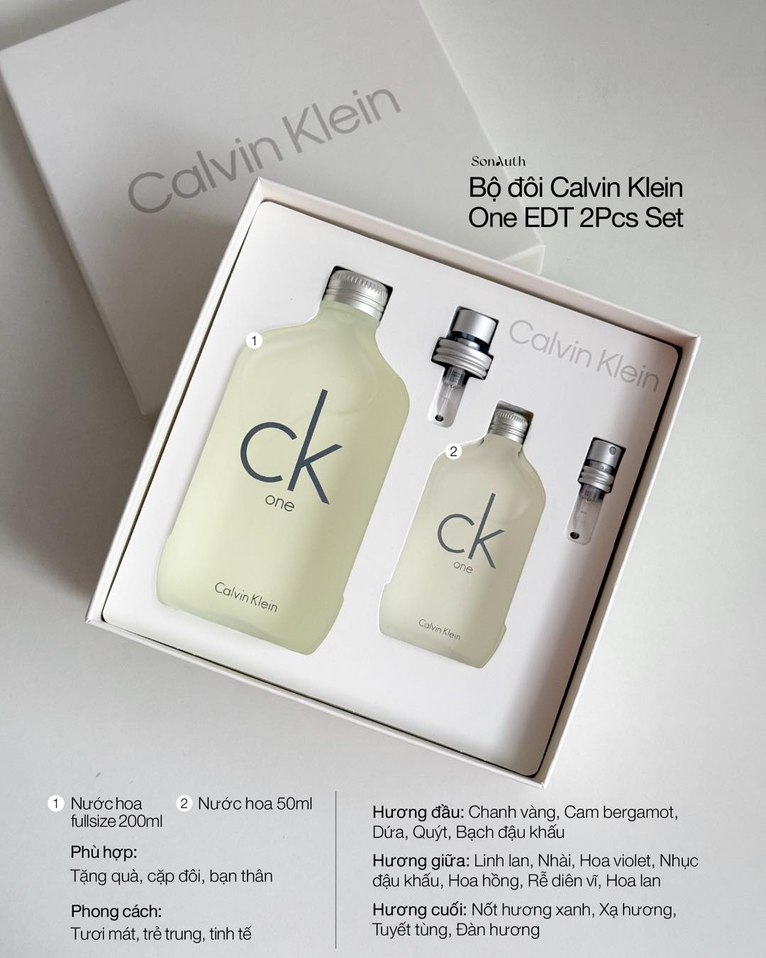 Bộ Nước Hoa Calvin Klein One EDT 200ml + EDT 50ml