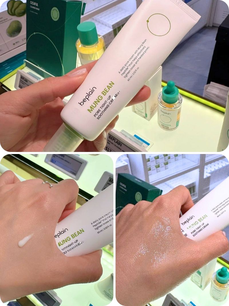 Kem Dưỡng Làm Dịu Beplain Mung Bean Pore Tight-Up Soothing Cream 60ml