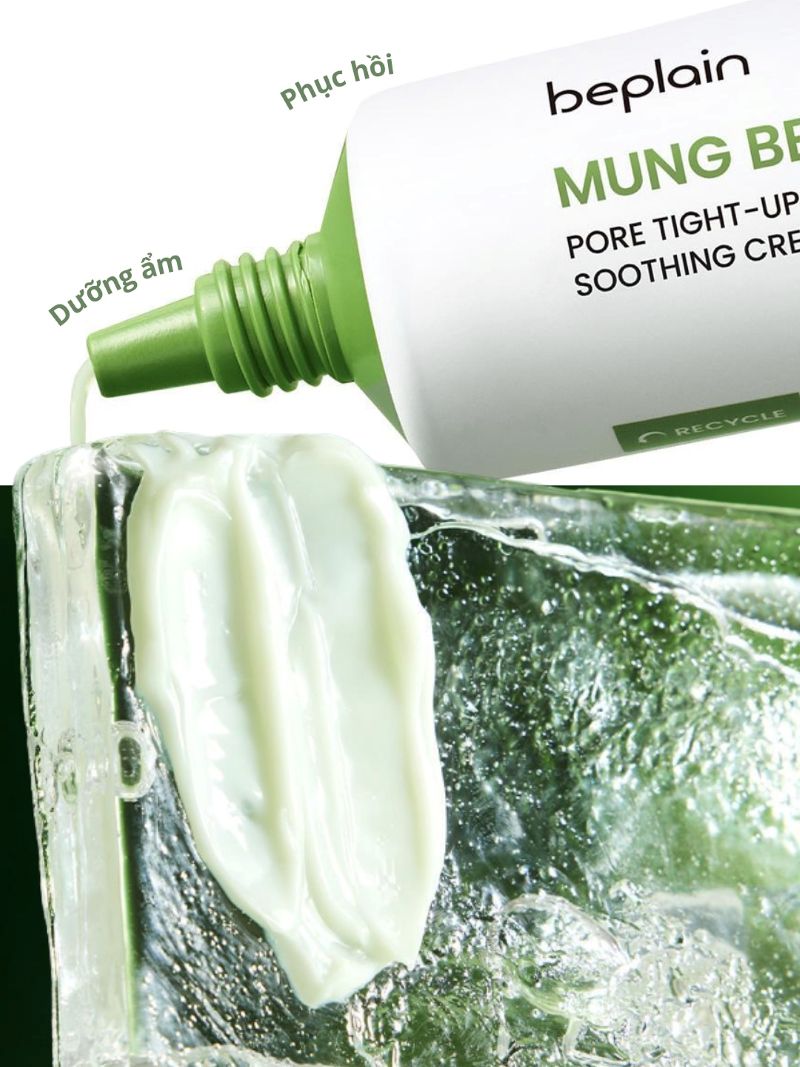 Kem Dưỡng Làm Dịu Beplain Mung Bean Pore Tight-Up Soothing Cream 60ml