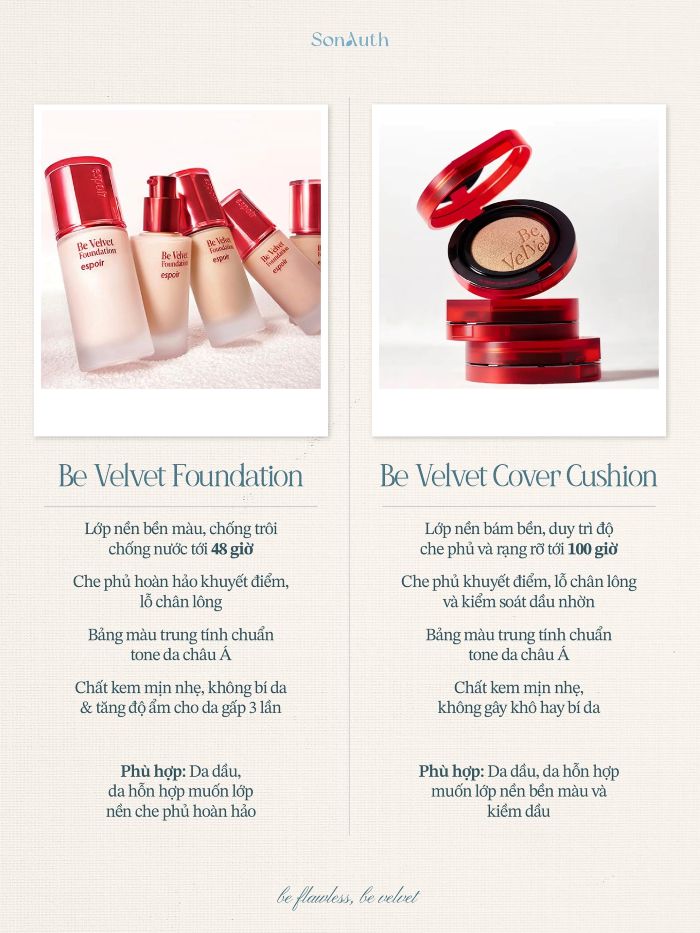 Bộ Kem Nền Kèm Cọ Espoir Be Velvet Foundation 2025 SPF22 30g + Pore Blur Foundation Brush