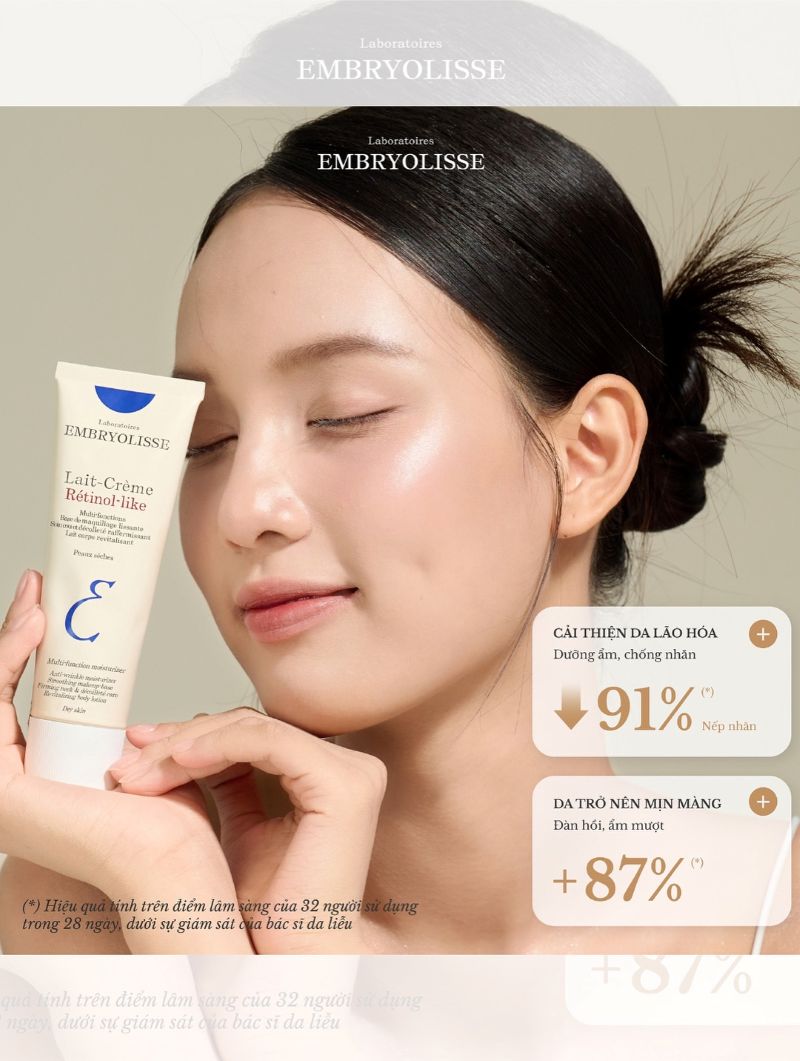 Kem Dưỡng Hỗ Trợ Ngăn Ngừa Lão Hoá Embryolisse Lait Creme Retinol-Like Moisturizer 75ml