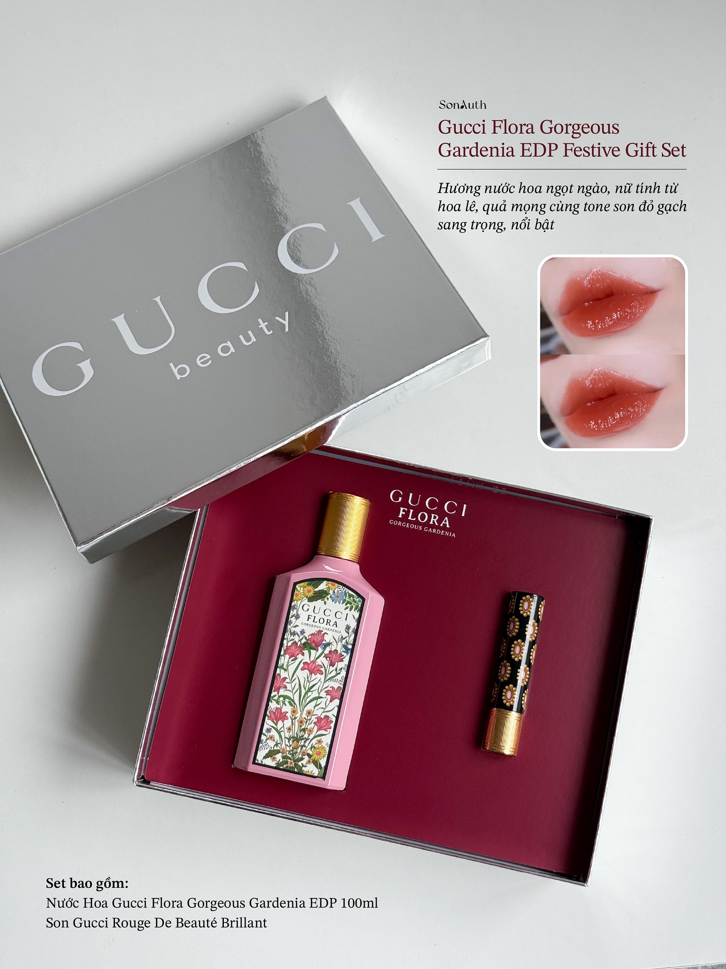 Bộ Nước Hoa Gucci Flora Gorgeous Gardenia Eau de Parfum Festive Gift Set