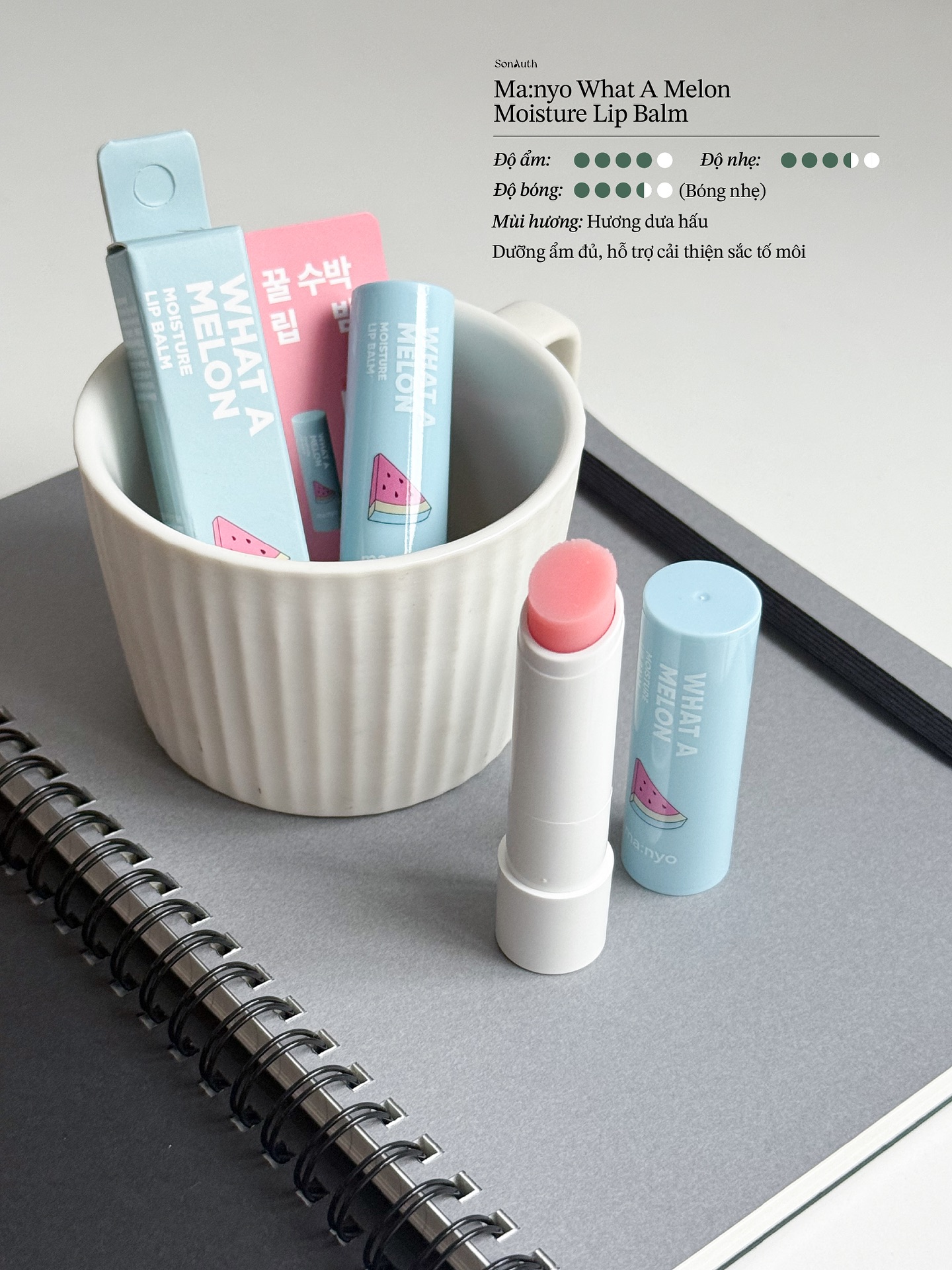 Son Dưỡng Ma:nyo What A Melon Moisture Lip Balm 4ml (NK)