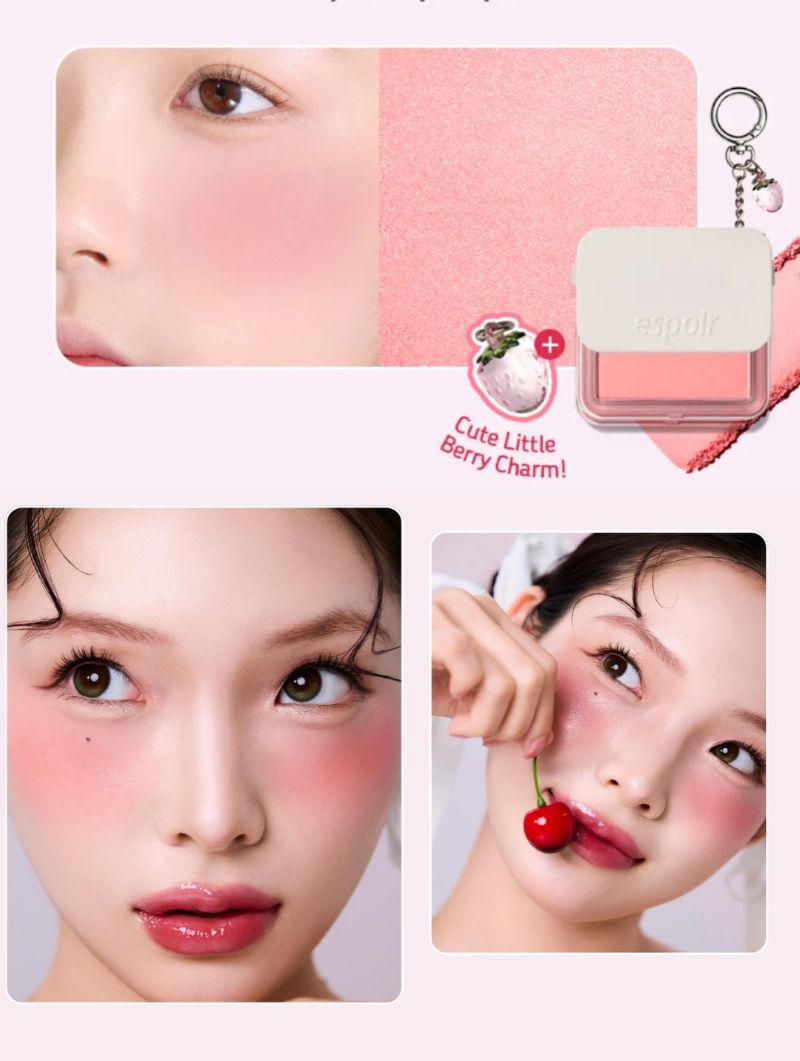Set Phấn Nước Espoir Be Velvet Cover Cushion Set (Refill + Cheek Keyring)