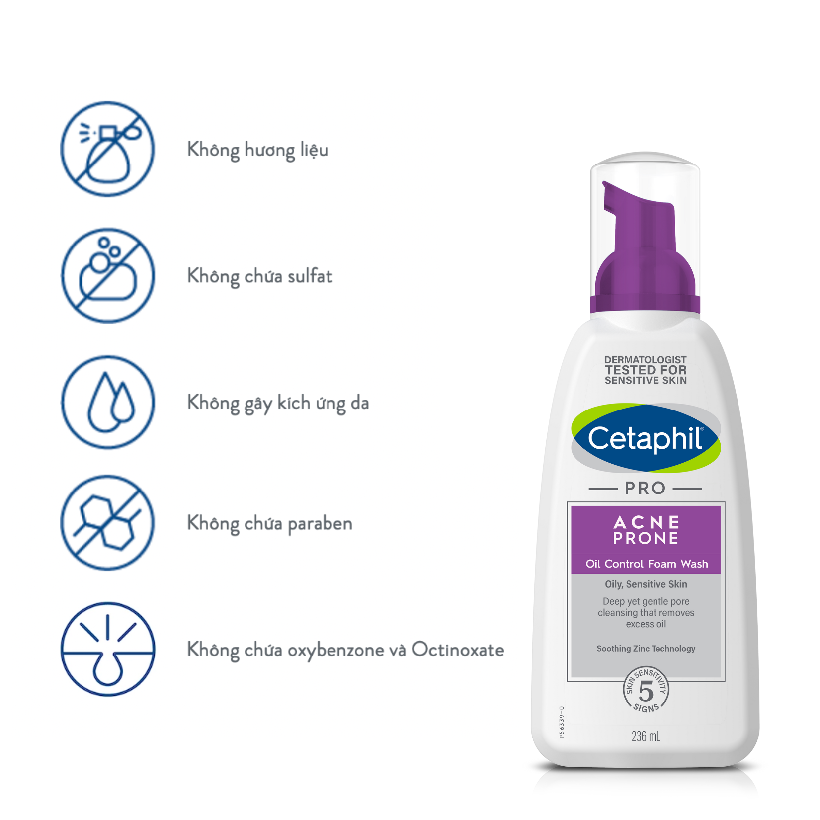 Bọt Rửa Mặt Dịu Nhẹ Cho Da Mụn Cetaphil Acne Prone Oil Control Foam Wash 236ml