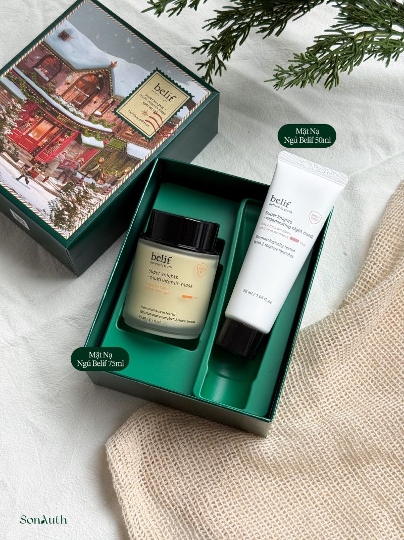 Bộ Dưỡng Da Belif Super Knights Multi Vitamin Mask Special Holiday Set