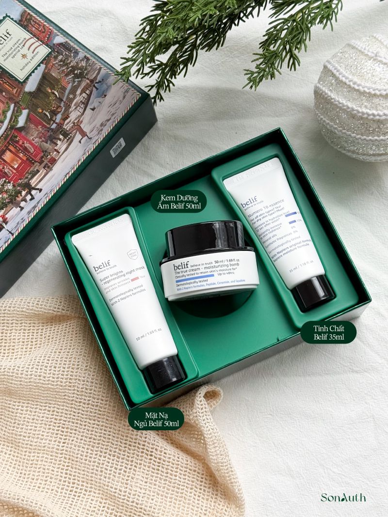 Bộ Dưỡng Da Belif The True Cream Moisturizing Bomb Holiday Set