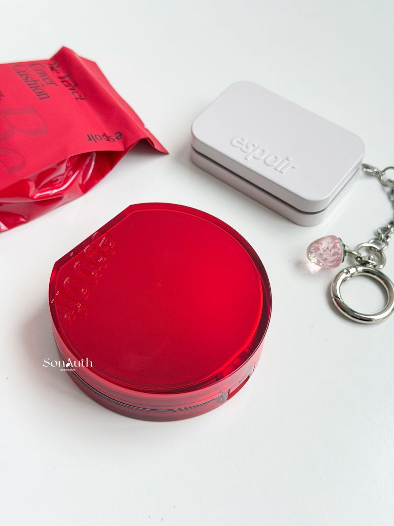 Set Phấn Nước Espoir Be Velvet Cover Cushion Set (Refill + Cheek Keyring)