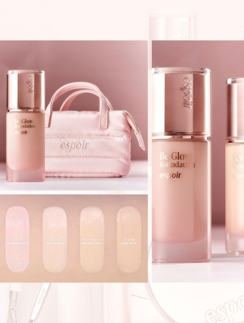 Bộ Trang Điểm Espoir Be Glow Foundation SPF27 Special 30g + Roselight Pouch