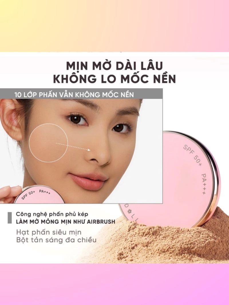 Phấn Nền Judydoll Peach Skin Matte 2-Way Cake SPF 50+ 8.5g