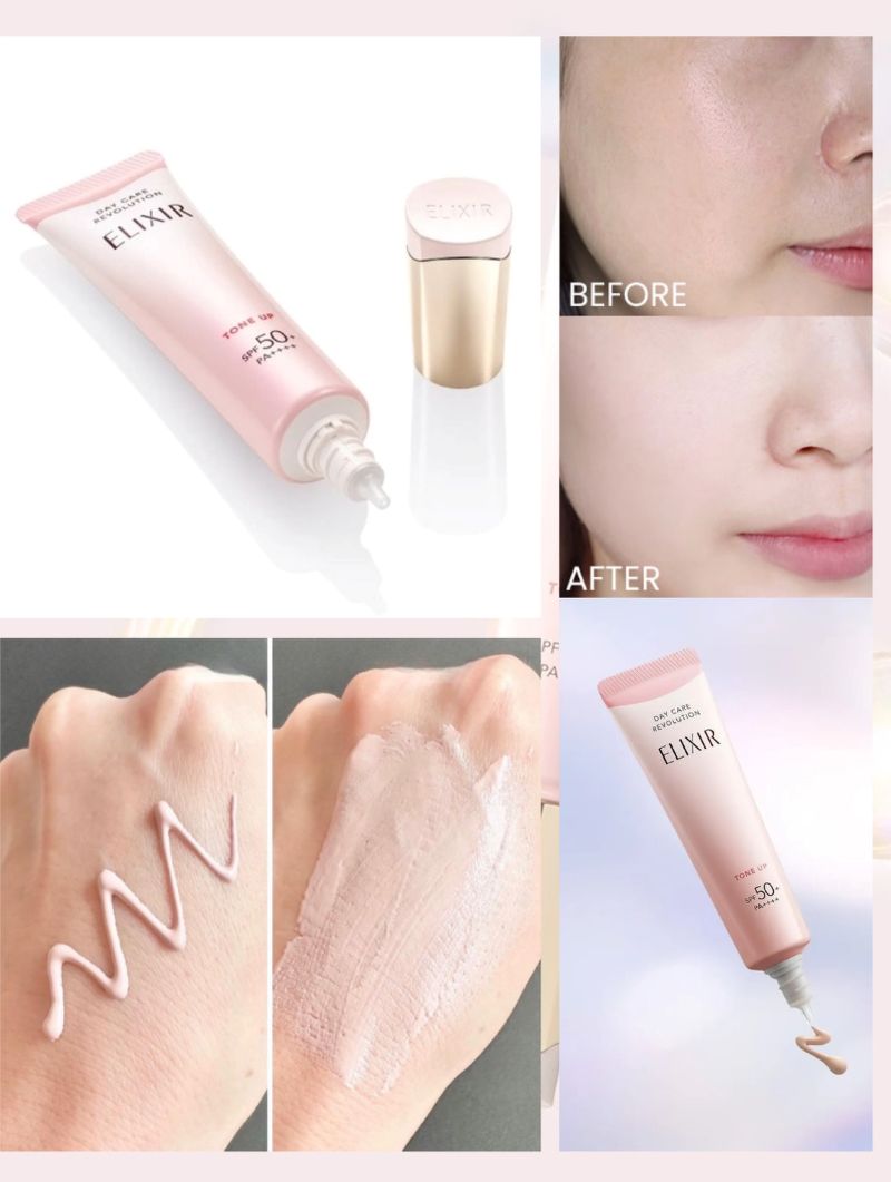 Sữa Chống Nắng Nâng Tông Elixir Day Care Revolution Tone-Up SPF50+ 35g
