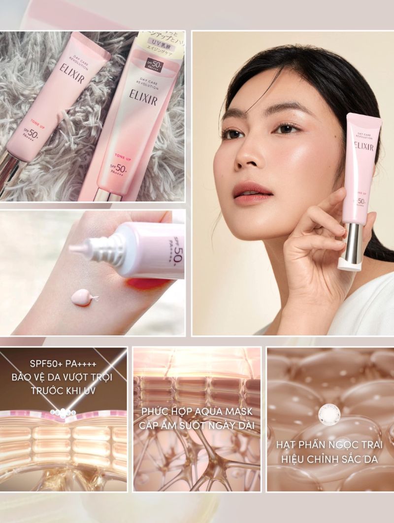 Sữa Chống Nắng Nâng Tông Elixir Day Care Revolution Tone-Up SPF50+ 35g