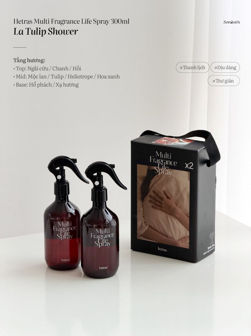 Xịt Thơm Phòng Hetras Multi Fragrance Life Spray 300ml
