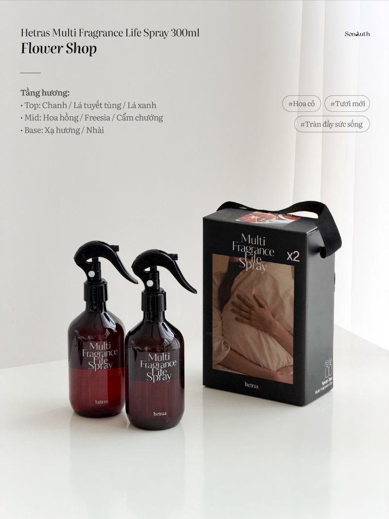 Xịt Thơm Phòng Hetras Multi Fragrance Life Spray 300ml