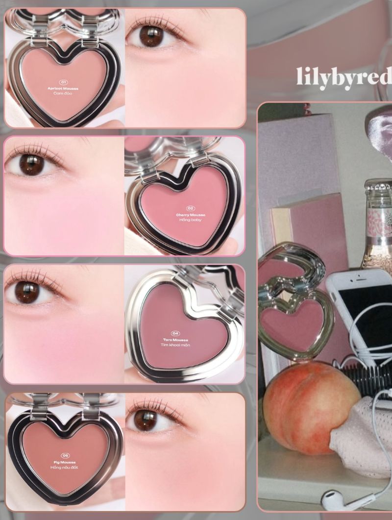 Má Hồng Kem Bùn Lilybyred Luv Beam Cheek Mousse 3.8g