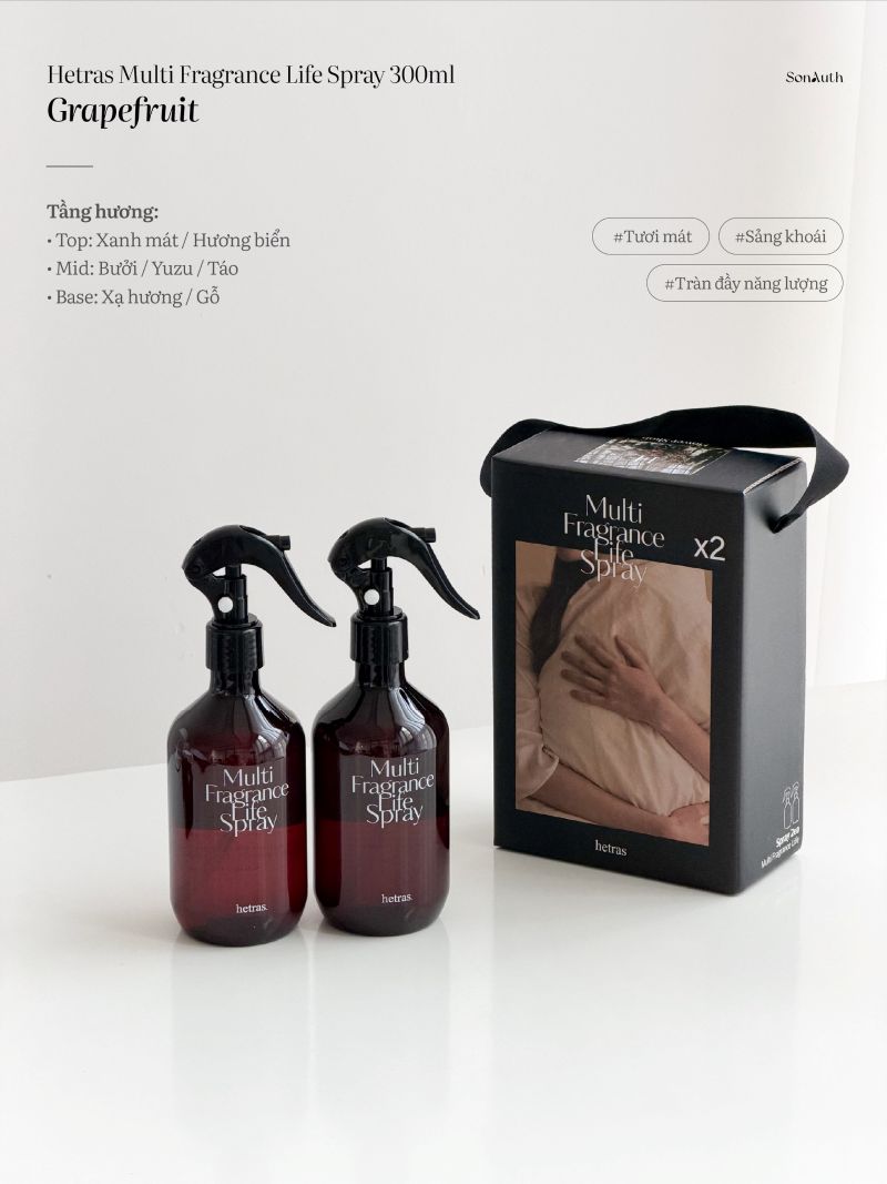Xịt Thơm Phòng Hetras Multi Fragrance Life Spray 300ml