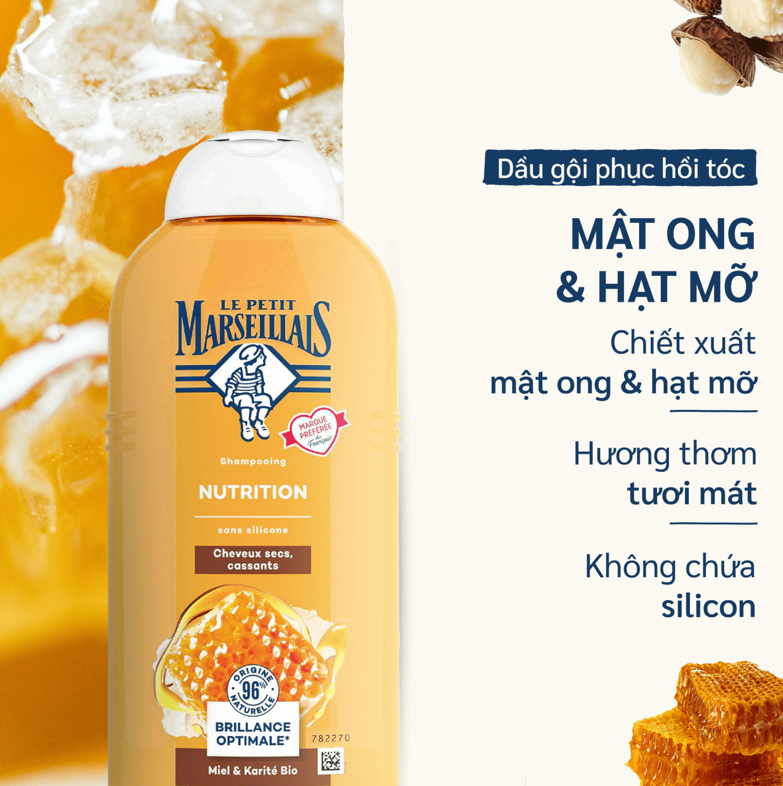 Dầu Gội Hữu Cơ Le Petit Marseillais Shampoo