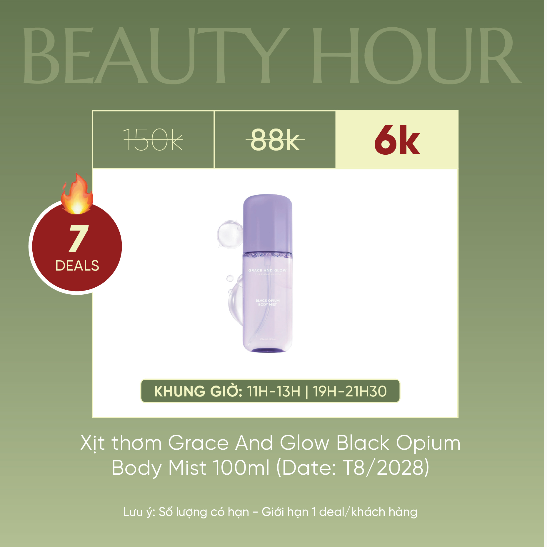 Xịt Thơm Grace And Glow Black Opium Body Mist 100ml