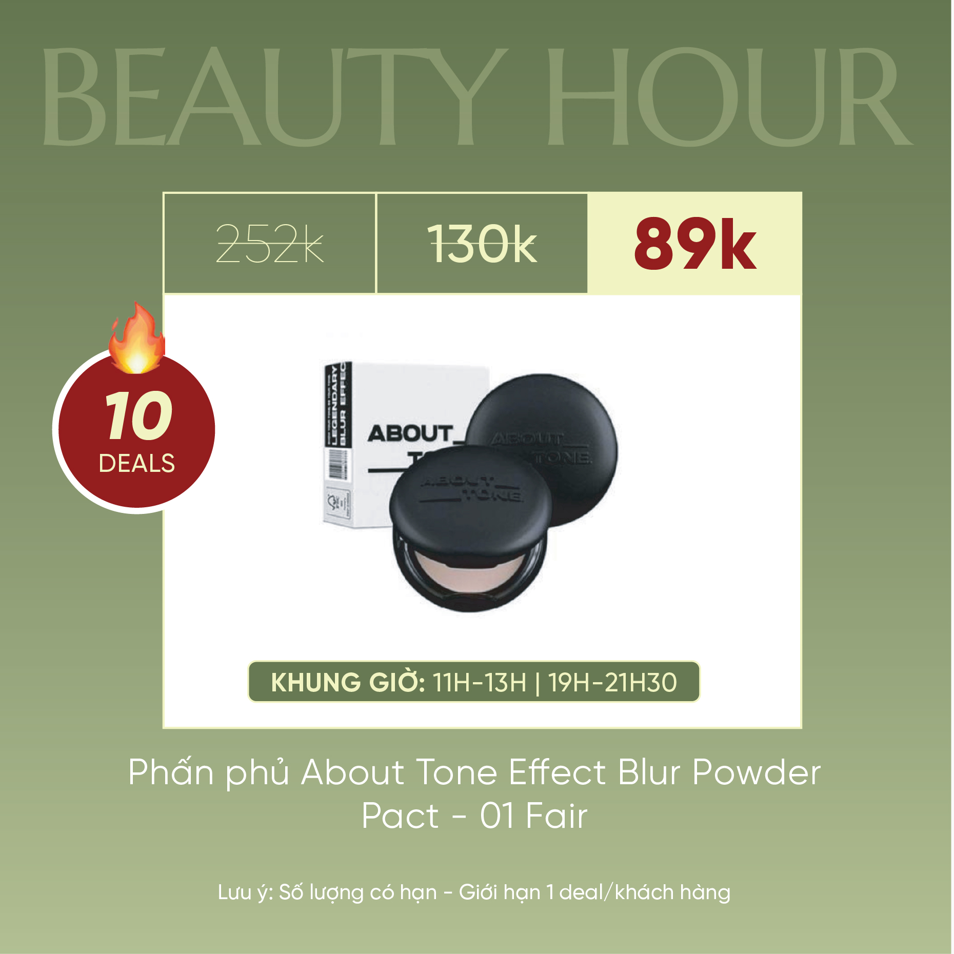 Phấn Phủ About Tone Effect Powder Pact 8g