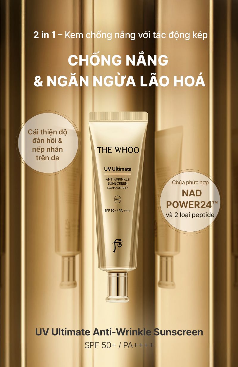 Bộ Kem Chống Nắng The Whoo UV Ultimate Anti-Wrinkle Sunscreen Set