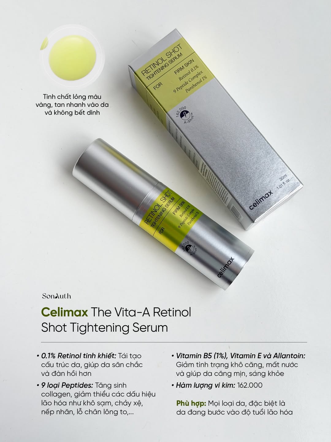 Tinh Chất Celimax The Vita A Retinol Shot Tightening Serum 30ml