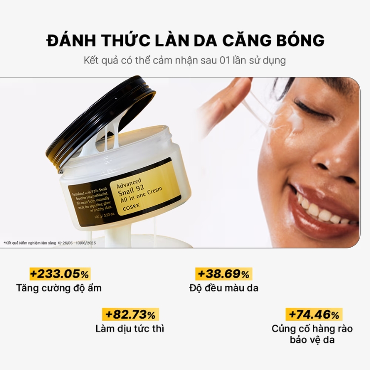Kem Đa Năng Phục Hồi Da Cosrx Advanced Snail 92 All In One Cream 100g
