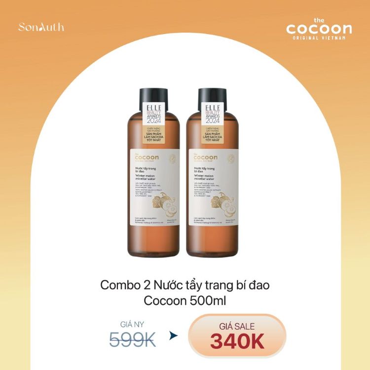 COMBO COCOON CT7-5 02 Nước Tẩy Trang Bí Đao 500ml