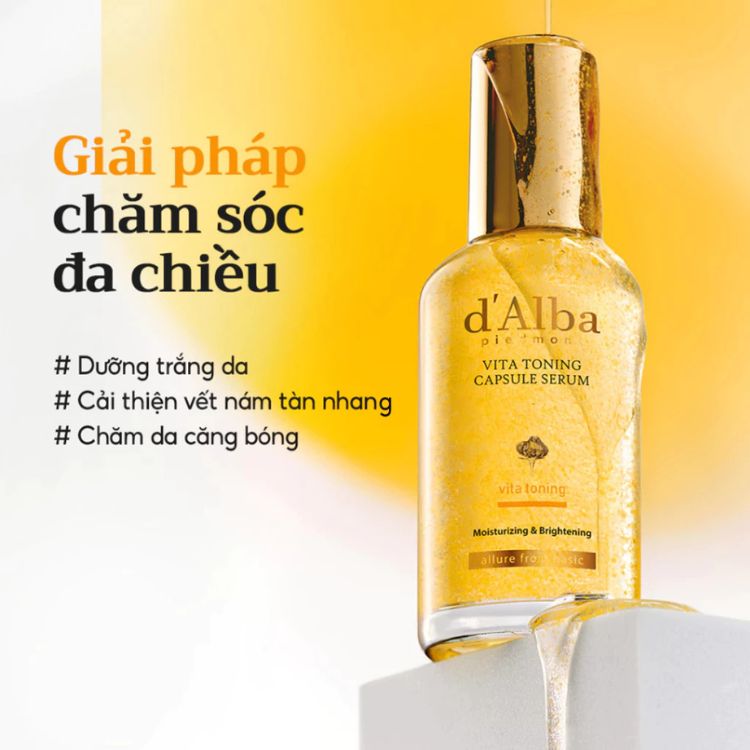 Tinh Chất Chống Lão Hoá, Sáng Da d'Alba Vita Toning Capsule Serum 50ml