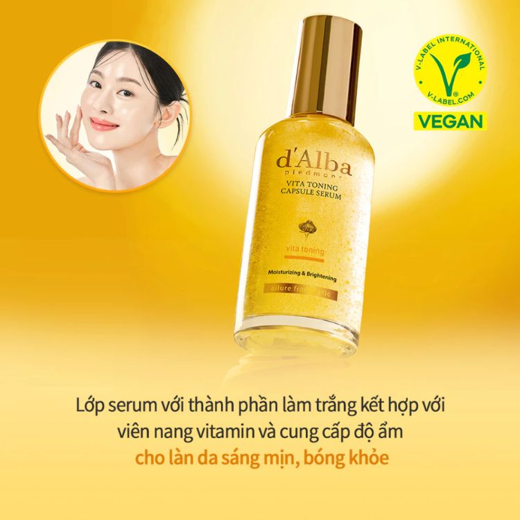Tinh Chất Chống Lão Hoá, Sáng Da d'Alba Vita Toning Capsule Serum 50ml